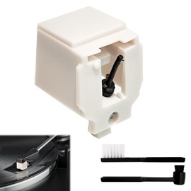 Record Player Needle Replacement, Turntable Replacement Audio Technica Needle, Vinyl Phonograph Turntable Stylus with 2 Cleaning Brush, Compatible with Audio-Technica AT-LP60X AT-LP60XBT AT-LP6