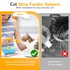 BAEJMJK 4pcs Cat Strip Feeder Sliding Pet Cat Treat Spoon