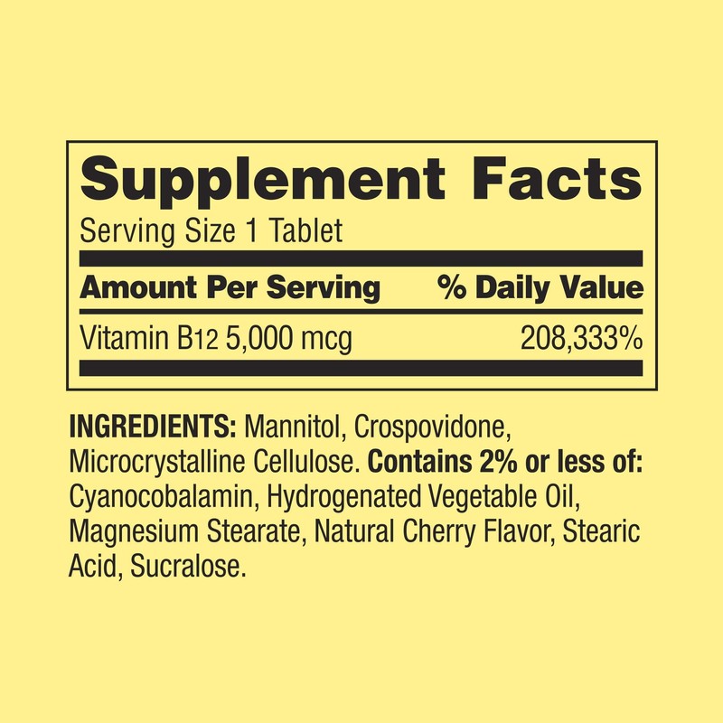 Spring Valley B12 5000mcg 300ct Metabolism Support