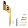 XFORT Cranked Locking Window Handle Installation Kit in Polished Brass,