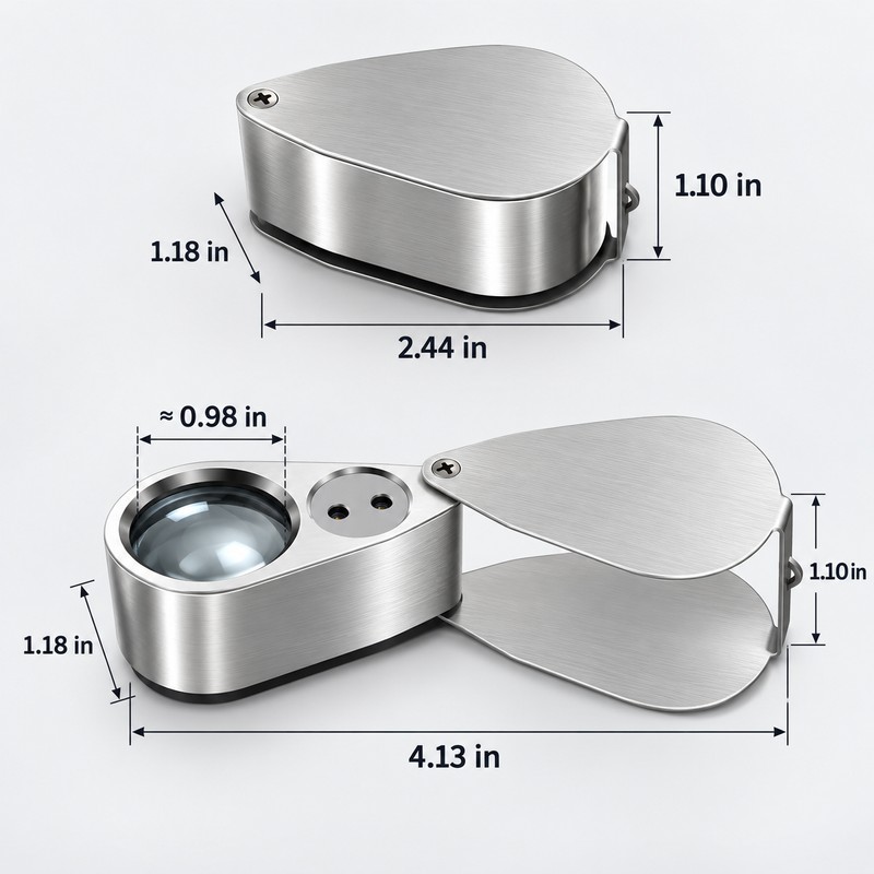 40X Jeweler's Loupe with LED & UV Light – Folding