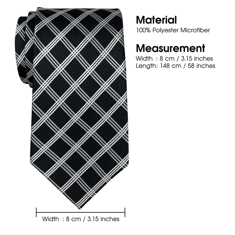 (リトリーズ) RETREEZ エレガント ビンテージ タータンチェック 織布 マイクロファイバー メンズ ネクタイ -