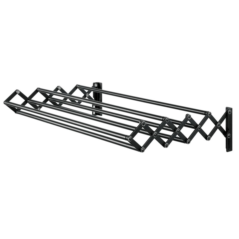 mDesign Steel Wall Mount Accordion Expandable Retractable Clothes Air Drying