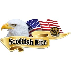 ProSticker 910 (One) 3" X 6" Masonic Series American Flag Bald Eagle Scottish Rite Decal Sticker