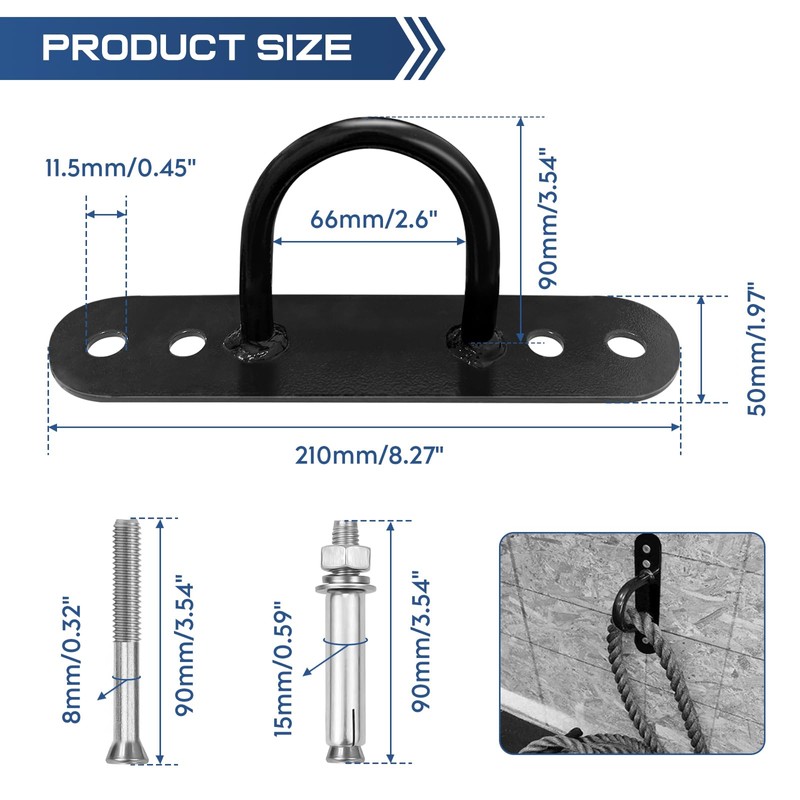 PCKOBEVER Battle Rope Anchor,Wall and Floor Anchor/Mount/Bracket Suspension Straps,Wall Anchor