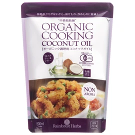 Organic JAS Coconut Oil for Cooking, 16.9 fl oz (500 ml), 1 Bag, Unscented, Odorless, NoBPA Bag, Made in the Philippines, Organic JAS Organic