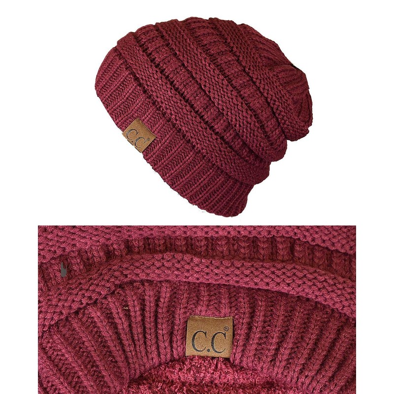 C.C Unisex Chunky Soft Stretch Cable Knit Warm Fuzzy Lined