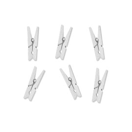 20 White Wooden Pegs Clips Emotional