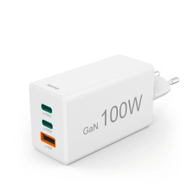 Hama USB-Schnellladegerät (USB Ladestecker mehrfach, GaN Charger für Handy, USB C Ladegerät 100 W, Universal Ladegerät USB-A, Quick Charge 3.0 Ladegerät, Schnelllader Power Delivery, Laptop Netzteil)