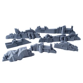 3D Vikings 7 Piece Barrack Obstacle Set: Industrial Style Scenario for Tabletop Role Play and Wargame Terrain for 28mm Miniatures