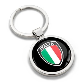 Biomar Labs Metal Keyring Car Key Chain with Gift Box Stainless Steel for Men Women Jewelry Accessories for Handbag - Italy - Flag KK 255, multicoloured
