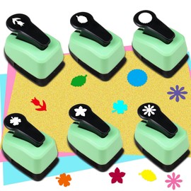 Flower Hole Punch Flower Punch Flower Paper Punches Set Flower Shape Hole Punch Valentine's Day Scrapbooking Punches 0.6 inch Flower Shape Puncher for Crafts 6 PCS Craft Punches for Card DIY Arts