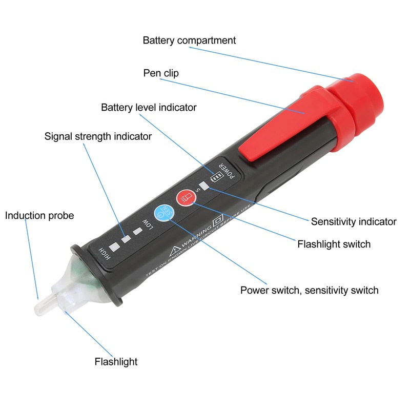 NCONCO AC 12-1000V Non Contact Voltage Tester Live Wire Tester