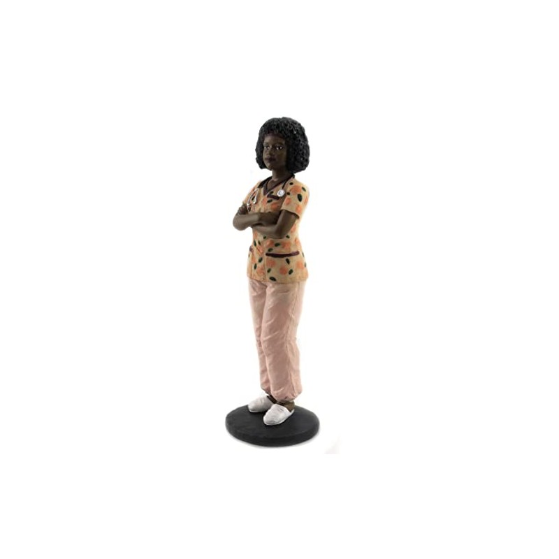 Ebony Treasures Professional: Black Female Nurse Collectible Figurine, 8.5" H