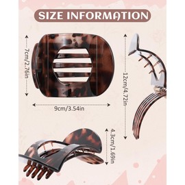 6 PCS Flat Hair Clips for Women Medium Non-slip Flat Claw Clip Strong Grip Hair Claw Clips Hair Barrettes for Thin Hair (Light Brown)
