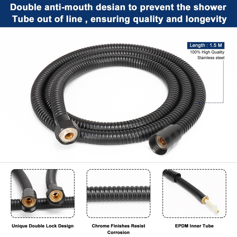 NearMoon Brass HandHeld Shower Head, Luxury High Pressure Shower Kit