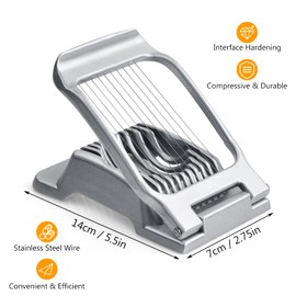 YILANJIN Egg Slicer, Egg Cutting Tool, Aluminium Metal for Strawberries, Egg Divider for Round and Oval Slices, Multifunctional Egg Divider Columns Made of Aluminium for Mushrooms, Strawberries, Soft