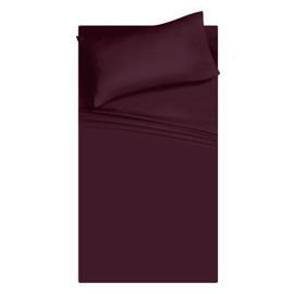 MALLONI HOME Twin XL Sheet Set - Double Brushed Microfiber Twin XL Bedding Set, 3 Piece Deep Pocket Twin XL Sheet - Ultra Soft, Easy-Fit, Wrinkle Free, Quick Dry, Easy Care Twin XL Sheets - Burgundy