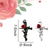 LOTIKOU 40 Pcs Cross Rose Charms, Alloy Gothic Thorns Pendants,