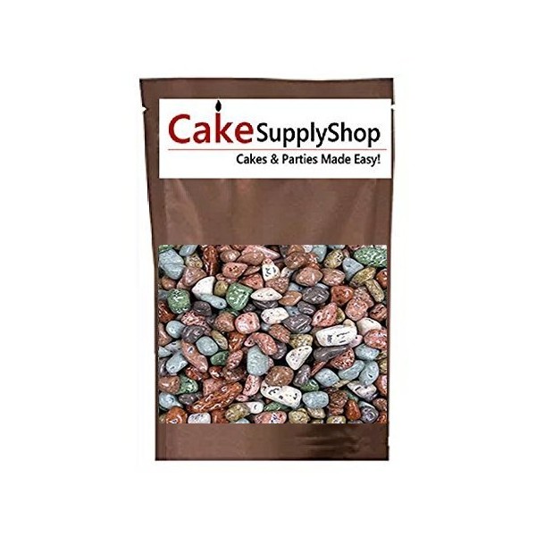 16oz Bag Beach River Sea Side Chocolate Stones & Rocks For Cake Decoration and Candy Buffets (RiverSide Stones)