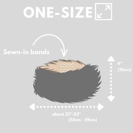 Trifolium Winter Faux Fur Headband for Women Chic Ear Warmer with Stretchy Fluffy Elastic Headband, Silver Rabbit