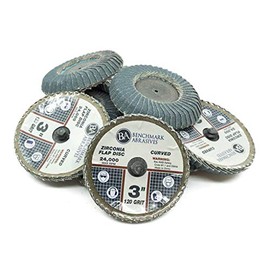 Benchmark Abrasives 3 Inch Quick Change Zirconia Curved Fillet Weld Flap Discs - 10 Pack (120 Grit)