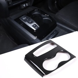 Heutamo Center Console Gear Shift Panel Trim Cover Compatible with Honda Pilot 2016-2022/ Ridgeline 2020-2023/ Passport 2019-2023 Gear Shift Panel Cover Cup Holder Frame (Piano Black)