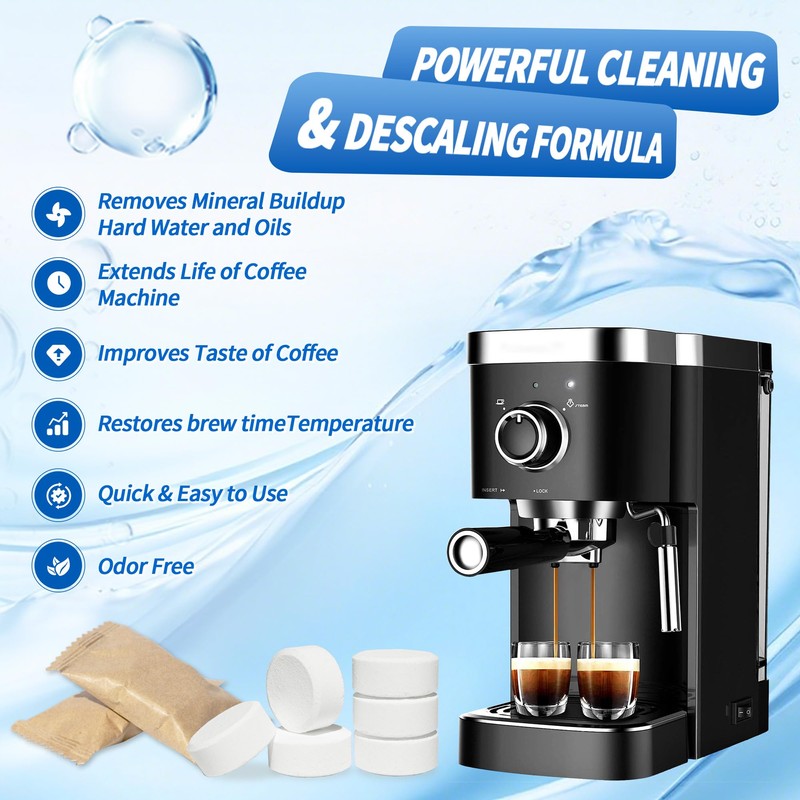 48Pack Coffee Machine Cleaner Descaler Tablets,Espresso Machine Cleaning Tabs,Cleaning Coffee