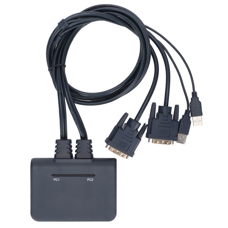 USB KVM Switch 2 Ports Wired HD Multimedia Interface KVM