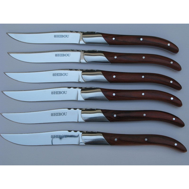 Juego de 6 cuchillos para carne marca HIBOU