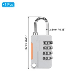 PATIKIL 1m Security Wire, 4-Digit Dial Lock, Cable Lock with Double Loop, Anti-Theft Rope, Padlock, Cable, for Suitcase, Theft Prevention, Silver
