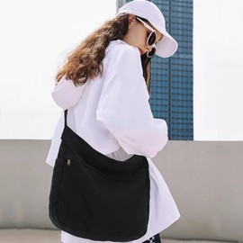 DAINAOTM Canvas Hobo Crossbody Shoulder Tote Bag for Women and Men Large Purse Messenger Bag Travel Work Shopping