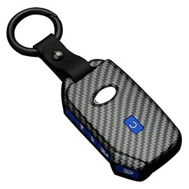 OTMIK ABS Carbon Fiber Car Key Cover Compatible with Kia Sportage Ceed Sorento Cerato Forte Seltos Telluride Car Key Case Accessories (Blue)