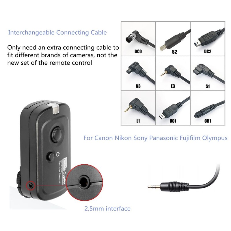 Pixel Camera Wireless Shutter Release Remote Control RW221 N3 Compatible