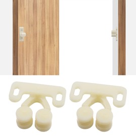 EMSea Pack of 4 Plastic Door Stops, Beige, 35 x 14 mm, for Cupboard, Caravan, Cabinet, Motorhome, Boat, Door Holder, Locks, Strong Hold, Accessories (Type D)
