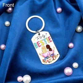 ichrati Bestie Gifts for Teen Girls Good Friendship Gifts for Friends to My Bestie Keychain Womens Friend Best Birthday Gift for Women Unique Gifts for Friend Female BFF Besties