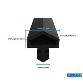 Door Seal With Anti-Expansion Thread, 4 mm Groove Width, 7 mm Groove Depth, 12 mm Fold, Quick To Install, High-Quality House Door Seal, Rubber Seal, Door Stop Seal