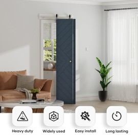 EaseLife 28" Brushed Nickel Bi-Folding Sliding Barn Door Hardware Track Kit for 2 Closet Door,Top Mount,Heavy Duty,Slide Smoothly Quietly,Easy Install,Hardware Only (Fit for Double 12" Wide Door)