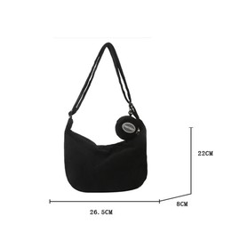 §u∞ulricar Women's Shoulder Bag, Corduroy Tote Bag, Zipper Included, Eco Bag, Solid, Harajuku, Simple, Multifunctional, Crossbody Bag, Handbag, Shoulder Bag, Popular, Stylish, Travel, Commuting to
