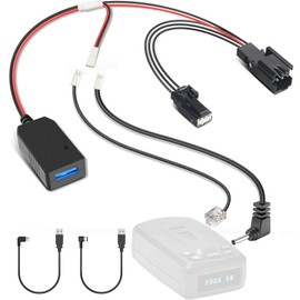 Gonifeto Radar Detector Power Cord Adapter,(3Pin Type-B)Compatible with 2019+ Ford Ranger,Escape and More with Auto Dimming Rearview Mirror,RJ11 DC3.5 Radar Charger Cable, Built-in Hide USB,Plug&Play