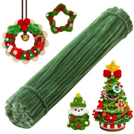 200 Pieces Pipe Cleaners Chenille Stem Set for DIY Arts Crafts Decorations (Green)