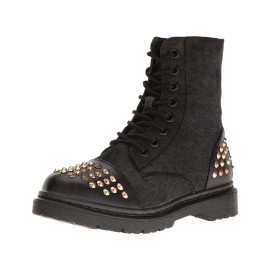Gia-Mia Gia Mia Dancewear Women's Rock Star Studded Boot Combat, Black,, Black, Size 5.0