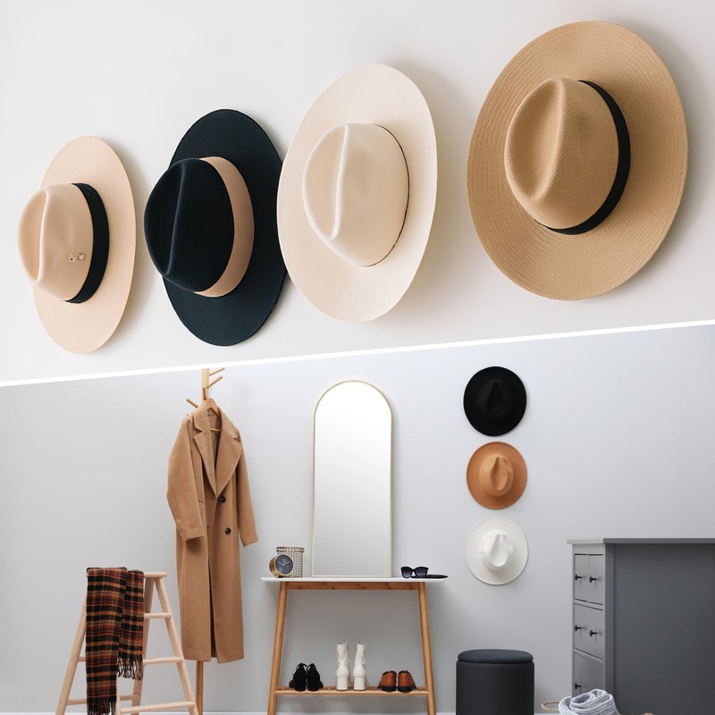 Everlling Cowboy Hat Holder, 4 Pcs 3.5Inch for Wall Adhesive,