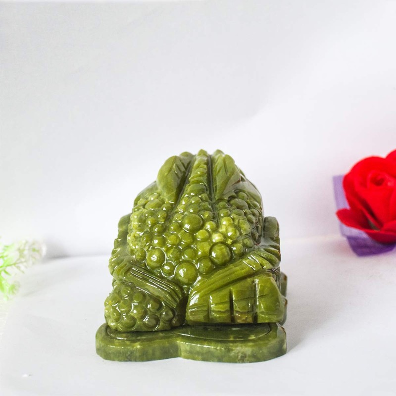 Addune Feng Shui Jade Money Frog Three Legged Wealth Frog
