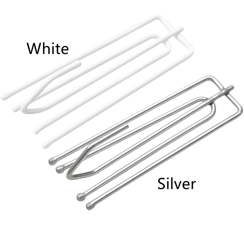 48 PCS Metal Curtain Hooks,Pinch Pleat Curtain Hook (White)