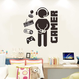 Gamer Decals Creative Video Game Wall Stickers for Boy Bedroom Kids Room Playroom Wall Decoration (Game)