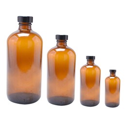 Alipis 4Pcs Bottle Amber Storage Bottles with Screw Caps for Reagents and Liquids for Home Laboratory Use