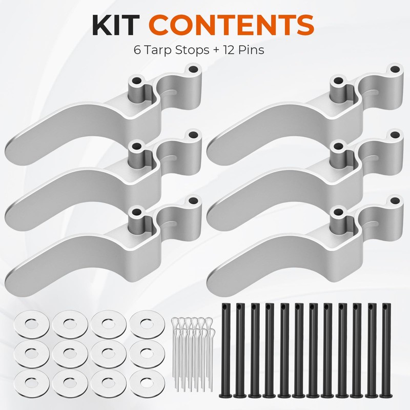 Heavy-Duty Aluminum Tarp Lock System - 6 Pack Easy-Off Truck