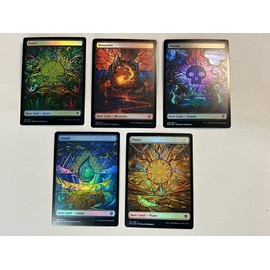 5 FOIL Stained Glass Land - Set - Dominaria United 1x Each Full Art DMU MTG