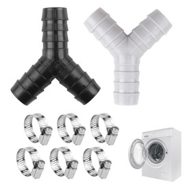 2 Pcs Washing Machine Waste Splitter: 2-Way Y Waste Pipe Connector for Washing Machine and Dishwasher - Fits 16-27mm Hoses – Universal Leak-Proof Drain Hose Adapter for Kitchen & Laundry